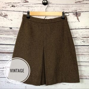 Vintage Gap Brown Tweed A-line Mini Skirt